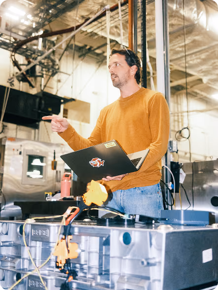 A Base team member working in the Austin headquarters