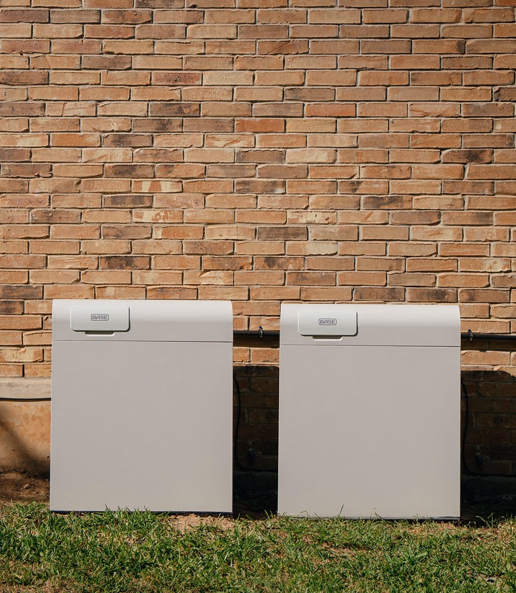 A dual ground-mounted Base battery system at a Texas home
