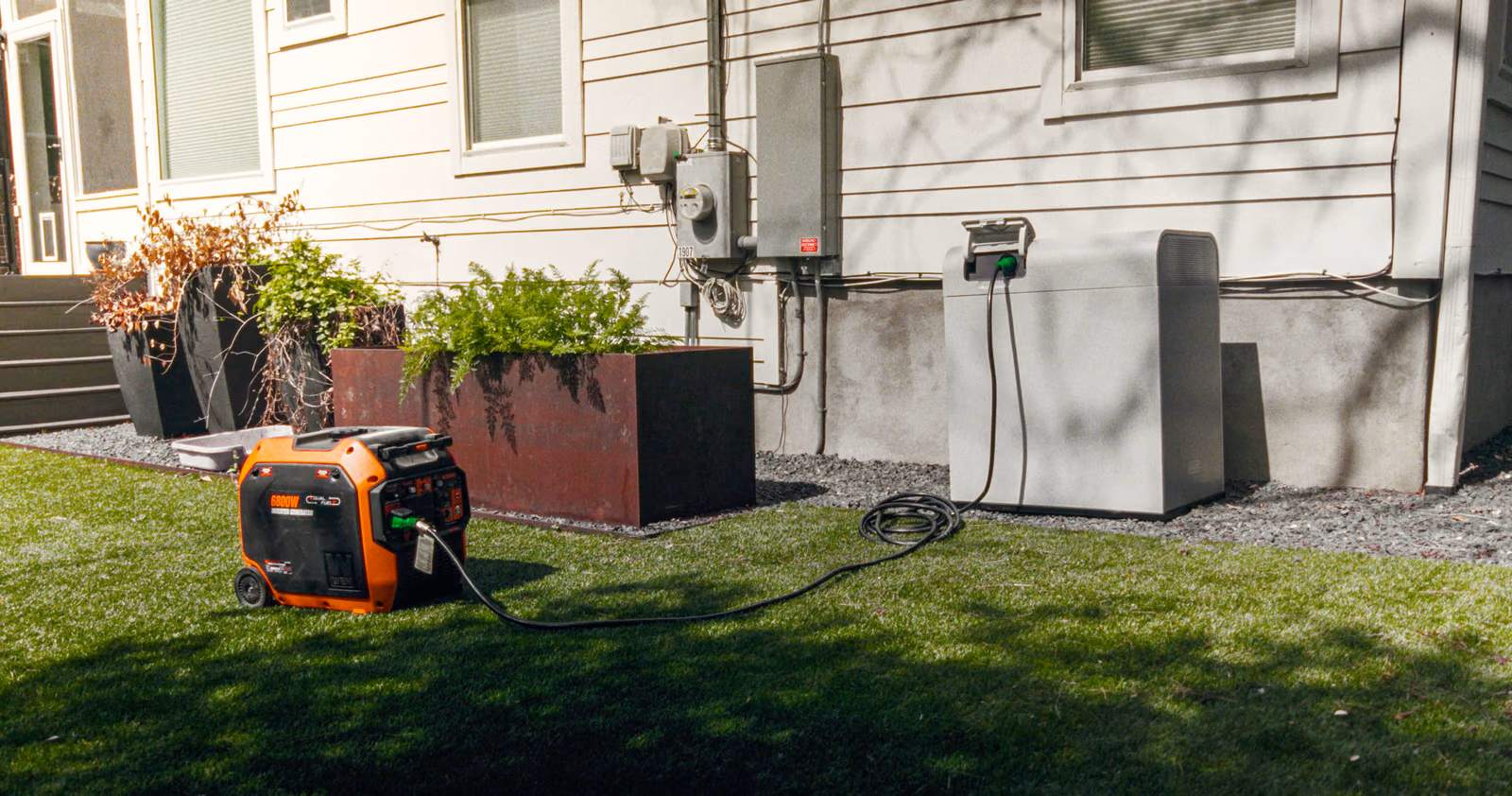 A Base battery keeping a home powered during an outage